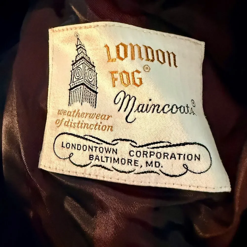 Vintage London Fog Maincoat Mens Raincoat Size 38 Reg Navy Blue Single Breasted